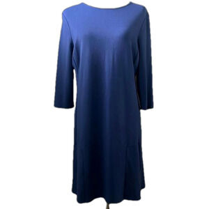 J Jill 3/4 Sleeve Midi Ponte Dress Slate Blue Size Medium